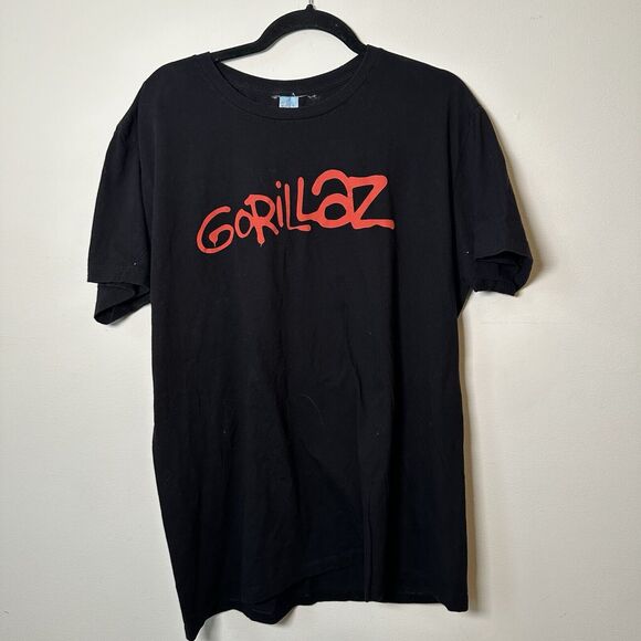 Gorillaz Band Black T Shirt Pacific Tag Red Script Men’s Size XL Music Y2K - Picture 1 of 7